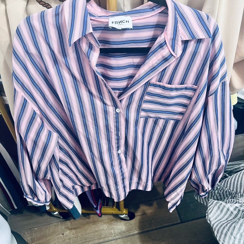 FRNCH Paris Multi-Stripe Nautical Blouse